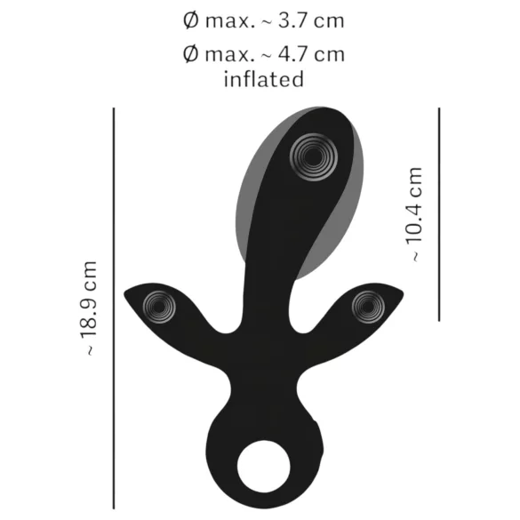 Eternal - vibrator triplu cu pompare - negru