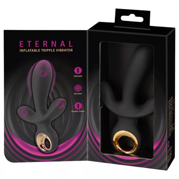 Eternal - vibrator triplu cu pompare - negru