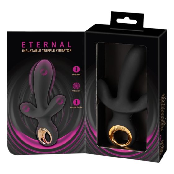 Eternal - vibrator triplu pompabil (negru)