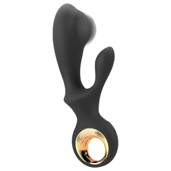 Eternal - vibrator cu braț pentru clitoris, pompat - silicon negru