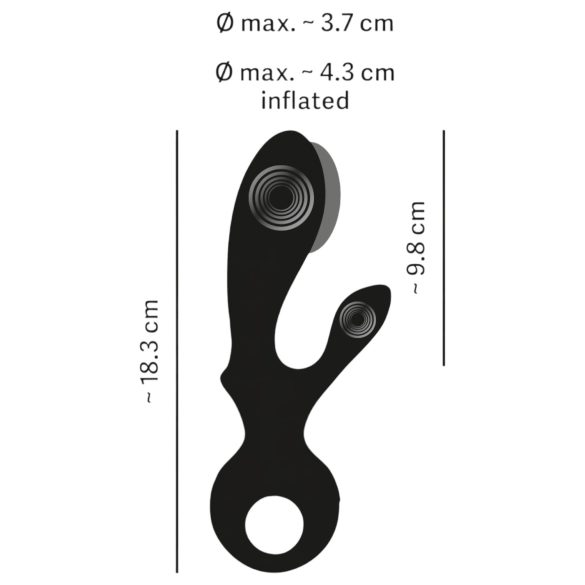 Eternal - vibrator cu braț pentru clitoris, pompat - silicon negru