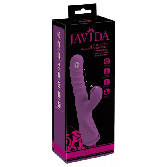Javida - Vibrator 3în1 cu iepuraș - lila