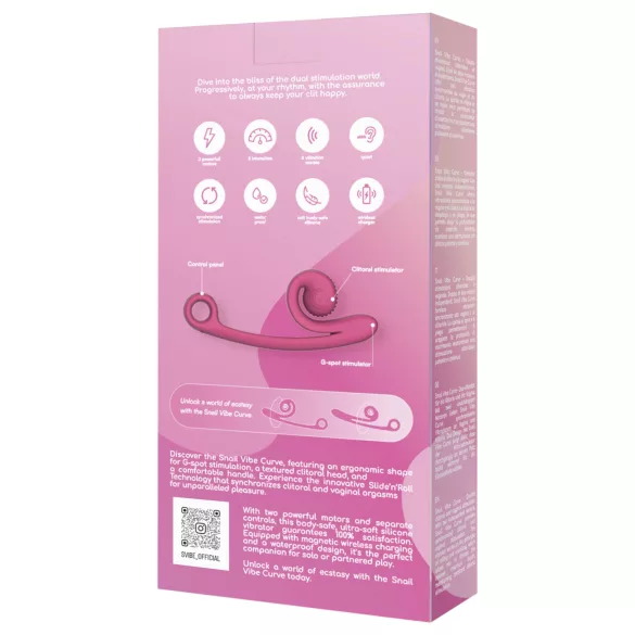 Snail Vibe Curve - vibrator clitoridian 2‑în‑1 (roz)