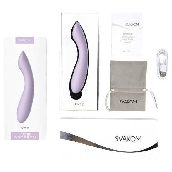 Svakom Amy 2 - vibrator G-spot reîncărcabil, rezistent la apă, mov