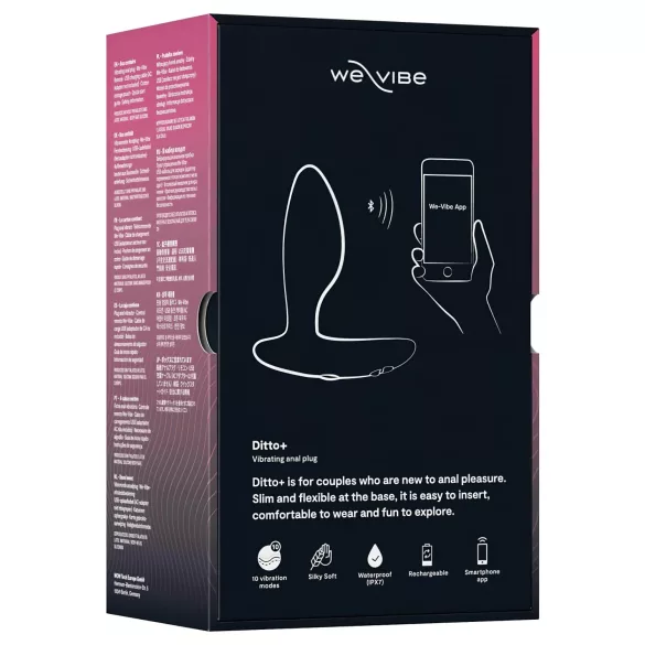 We-Vibe Ditto+ - Vibrator anal controlat prin aplicație (negru)
