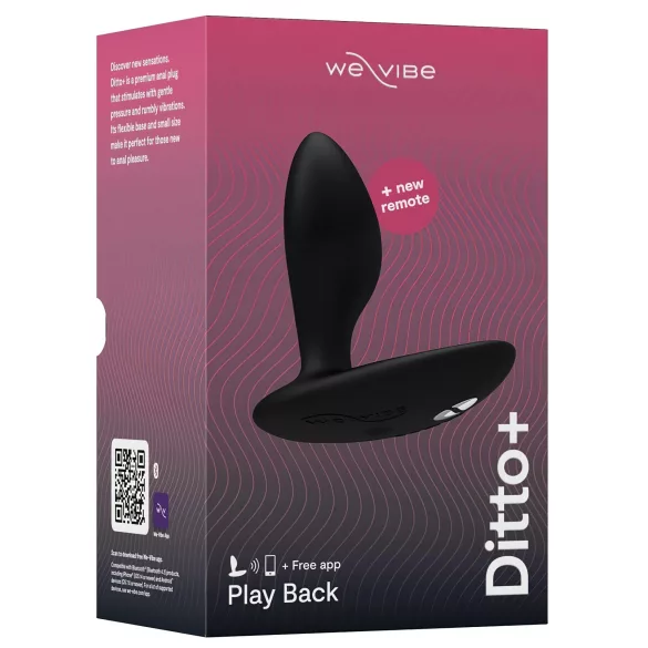 We-Vibe Ditto+ - Vibrator anal controlat prin aplicație (negru)