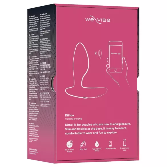 We-Vibe Ditto+ - Vibrator anal controlat prin aplicație (roz)