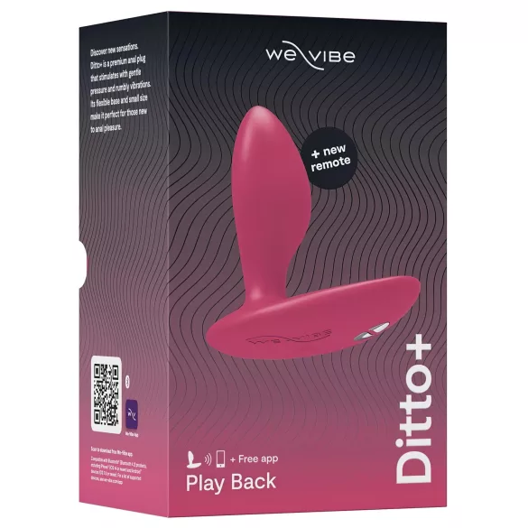 We-Vibe Ditto+ - Vibrator anal controlat prin aplicație (roz)