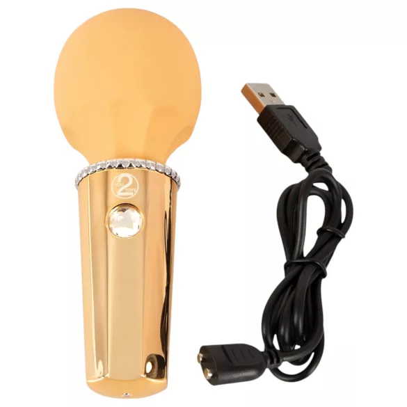 You2Toys - mini wand masajator vibrator reîncărcabil - galben