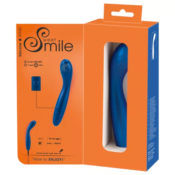 Smile - vibrator flexibil pentru punctul G - albastru