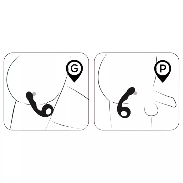 Black Velvets - Vibrator punct G și P - negru