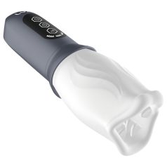   LUX Active First Class - masturbator cu cap rotativ (alb-gri)
