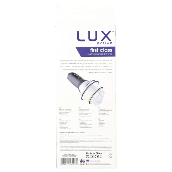 LUX Active First Class - masturbator automat rotativ - alb-gri