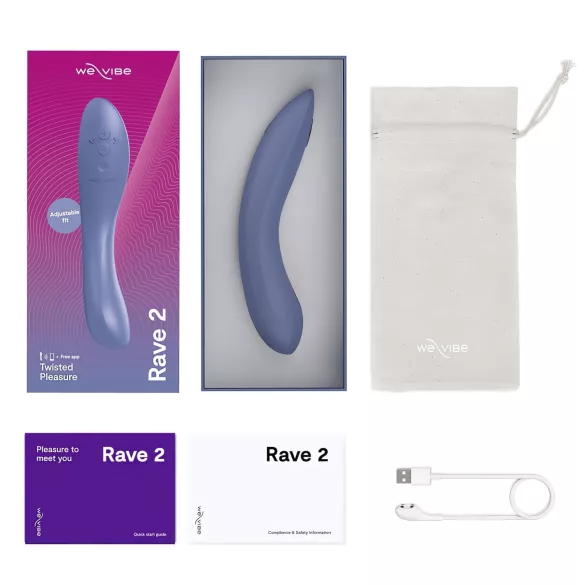 We-Vibe Rave 2 - vibrator punctul G inteligent reîncărcabil albastru