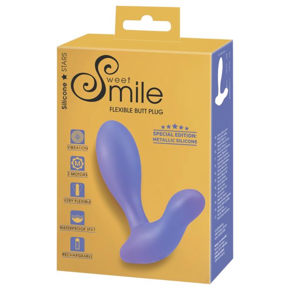 Smile - plug anal vibrator - silicon albastru