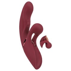   Javida - vibrator rabbit cu două funcții - încărcare USB - roșu