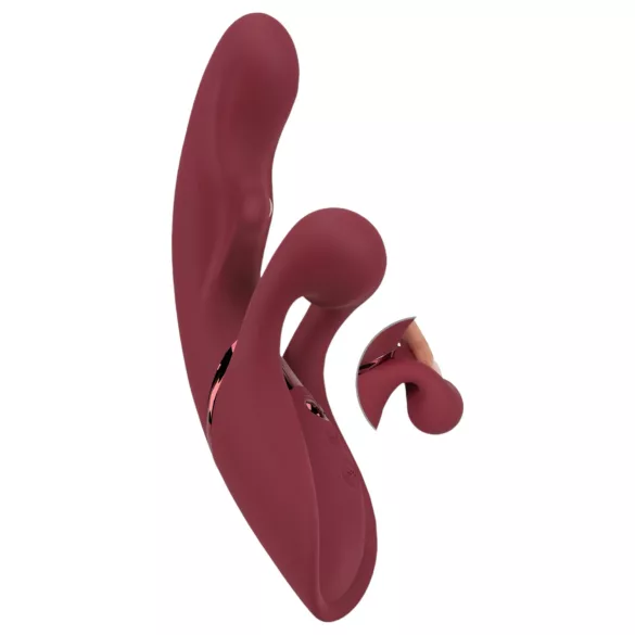 Javida - vibrator rabbit cu două funcții - încărcare USB - roșu