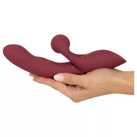 Javida - vibrator rabbit cu două funcții - încărcare USB - roșu