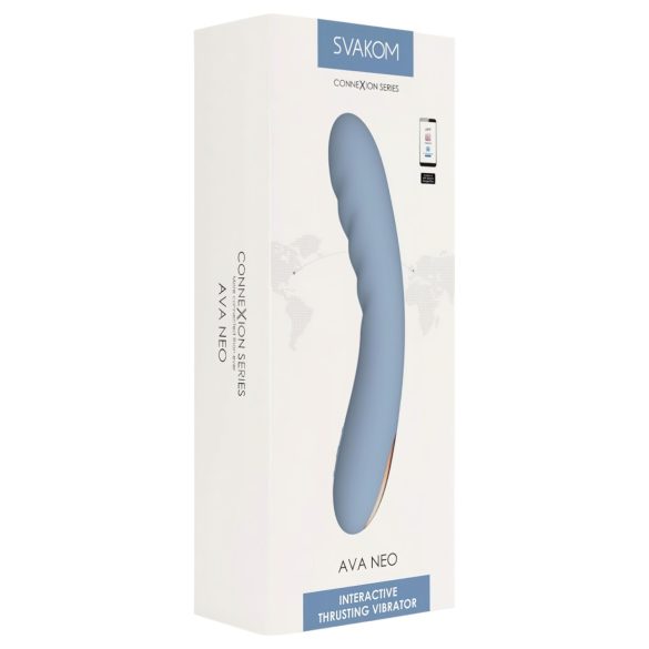 Svakom Ava Neo - vibrator inteligent cu mișcare de împingere - albastru