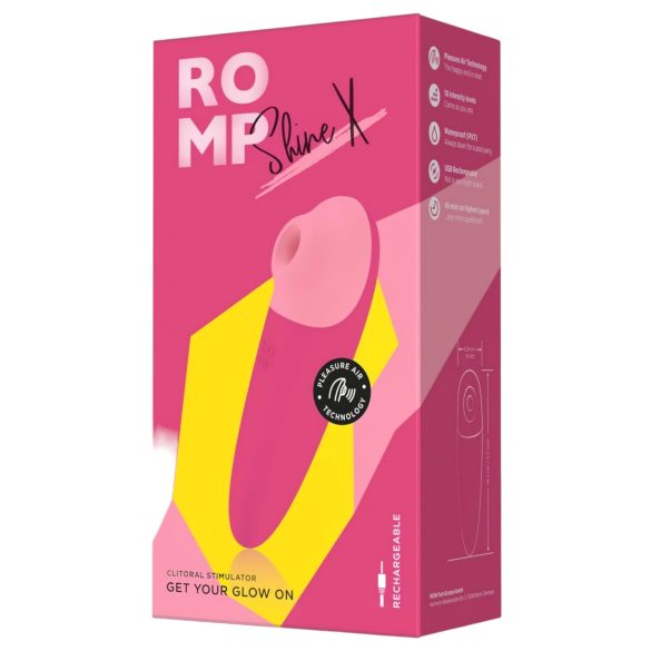 ROMP Shine X - stimulator clitoridian cu unde de aer reincarcabil - roz