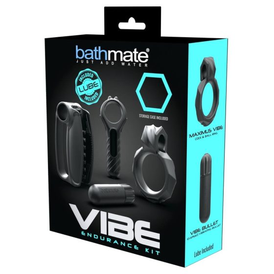 Set Bathmate Vibe Endurance - masturbator și inel pentru penis (negru)