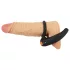 Rebel - inel pentru penis cu vibrații și vibrator testicular - negru