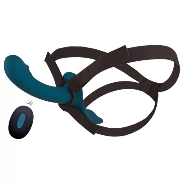 You2Toys - strap-on vibrator set - negru-albastru