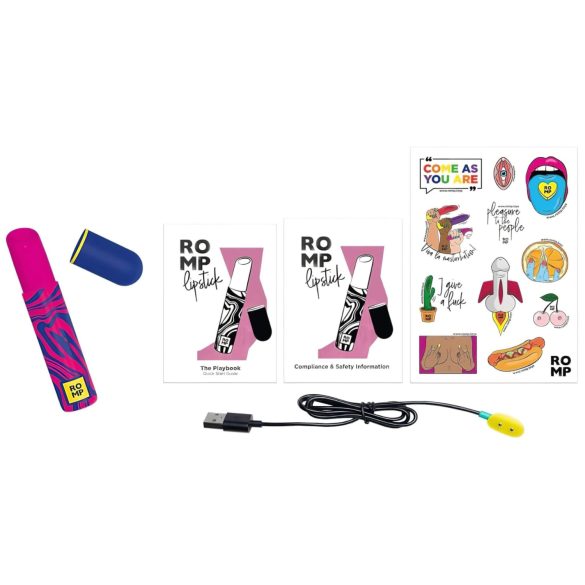 ROMP Lipstick - stimulator clitoridian cu unde de aer - reîncărcabil - roz