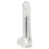 Crystal - Vibrator cu ventuză (transparent)