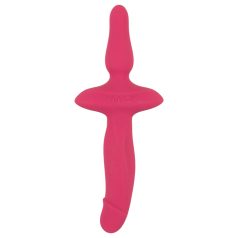   Couples Choice - Vibrator 2 în 1 și plug anal - silicon roz