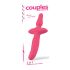 Couples Choice - Vibrator 2 în 1 și plug anal - silicon roz