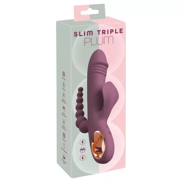 You2Toys - vibrator triplu cu acumulator - lila
