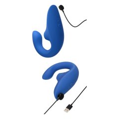   Womanizer Blend - vibrator flexibil pentru punctul G și stimulator de clitoris (albastru)