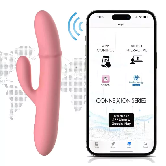 Svakom Mora Neo - vibrator cu braț pentru clitoris, cu bile - roz