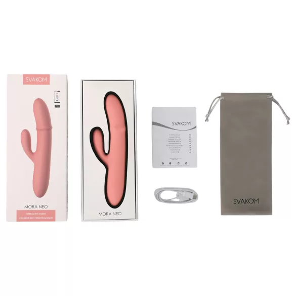 Svakom Mora Neo - vibrator cu braț pentru clitoris, cu bile - roz