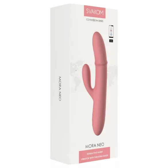 Svakom Mora Neo - vibrator cu braț pentru clitoris, cu bile - roz