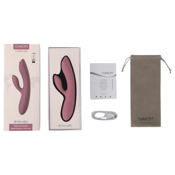 Svakom Trysta Neo - vibrator cu bilă rotativă, braț pentru clitoris - roz