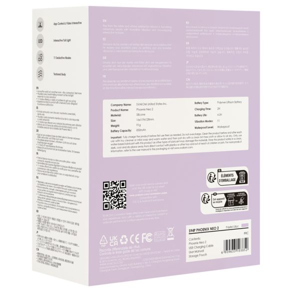 Svakom Phoenix Neo 2 - ou vibrator inteligent - control de la distanță - mov
