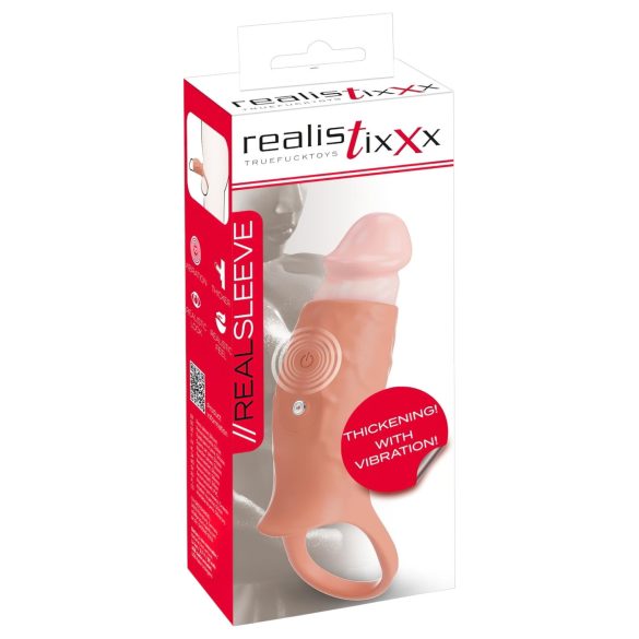 Realistixxx - manșon deschis vibrator pentru penis (natur)