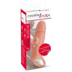 Realistixxx - manșon vibrator cu inel pentru penis (natur)