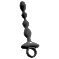 Anos - Vibrator anal cu 2 motoare și bile mobile (negru)