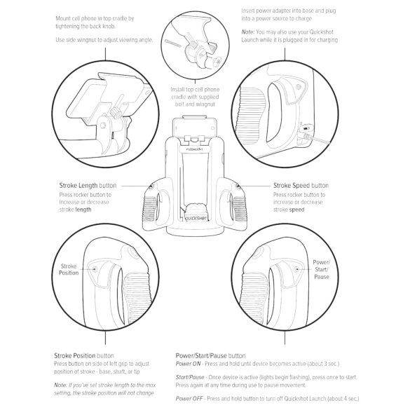 Fleshlight - adaptor pentru masturbator Quickshot Launch - negru