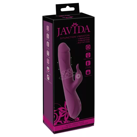 Javida - Vibrator 3 în 1 cu mișcare, rotație și bile - lila