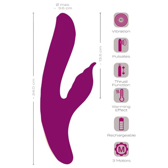 Javida - Vibrator 4in1 stimulare punct G și clitoris - mov