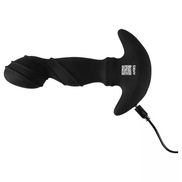 ANOS - vibrator prostată cu inel mobil - silicon negru