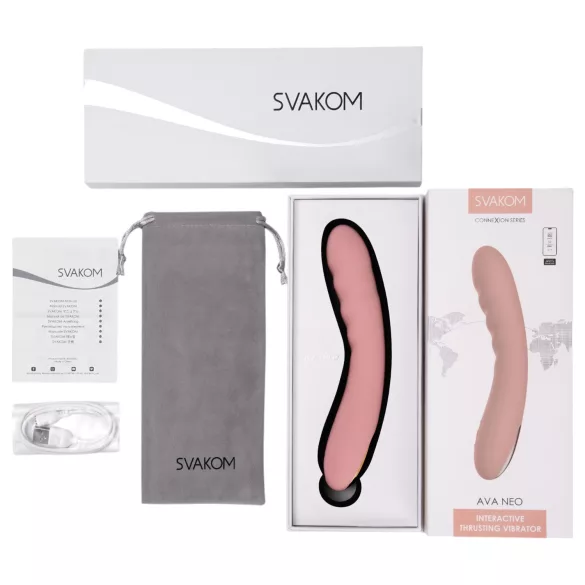 Svakom Ava Neo - vibrator inteligent pentru punctul G, cu funcție de împingere, controlat prin aplicație (roz)