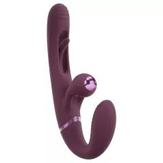 Javida - vibrator de cuplu fără bretele, cu ham (mov)