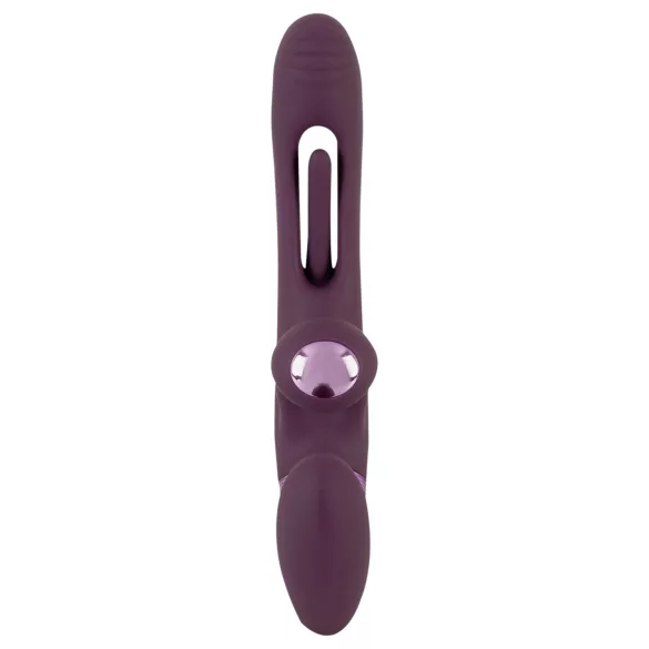Javida - vibrator de cuplu fără bretele, cu ham (mov)