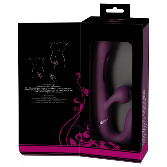 Javida - vibrator de cuplu fără bretele, cu ham (mov)