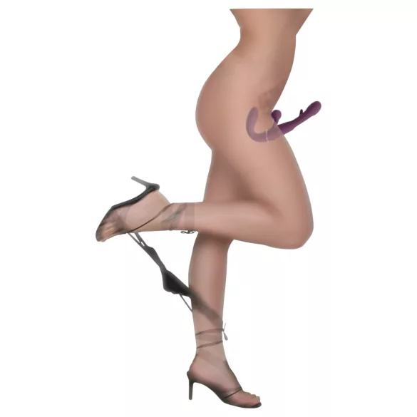 Javida - vibrator de cuplu fără bretele, cu ham (mov)